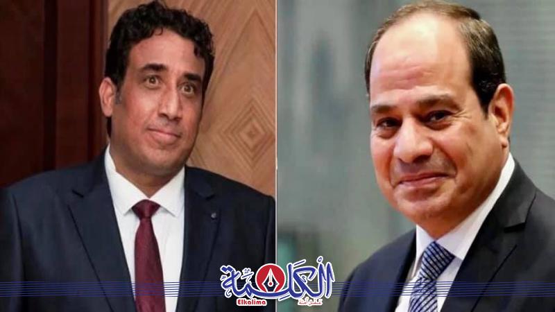 الرئيس السيسى ومحمد المنفي رئيس المجلس الرئاسي الليبي.
