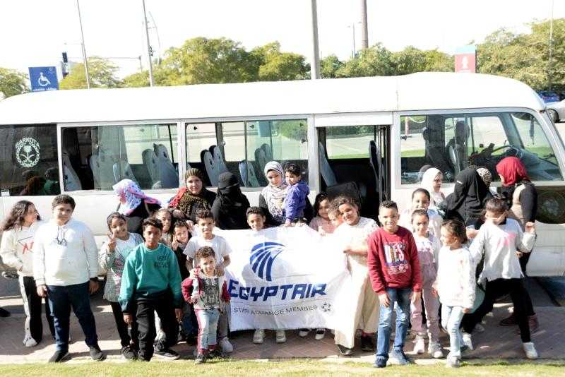 مصرللطيران تنظم جولة ترفيهية لأطفال مستشفى أهل مصر للحروق بمدينة كيدزانيا