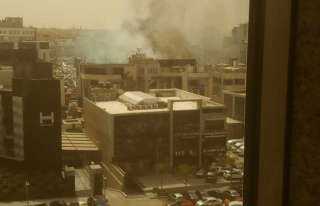 اندلاع حريق البنك العربي الإفريقي في التجمع الخامس