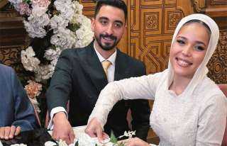 أدهم الشويخ يهنئ رجل الأعمال أحمد صبري والدكتورة منار طاحون بعقد قرانهما
