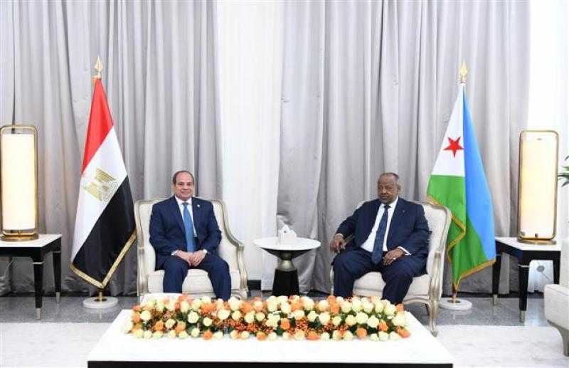 الرئيس السيسي ونظيره الجيبوتى يؤكدان رفضهما تهديد أمن الملاحة بالبحر الأحمر