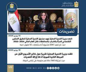 نشرة الحصاد الأسبوعي لرصد أنشطة وزارة التنمية المحلية