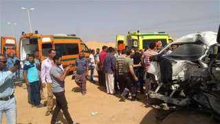اصطدام سيارة نقل بأتوبيس شركة دهانات على الطريق الدائري الاقليمي بنطاق الشرقية