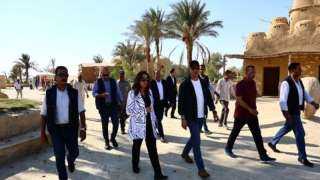 وزيرة التنمية ومحافظ الفيوم في جولة تفقدية بمحمية وادي الريان