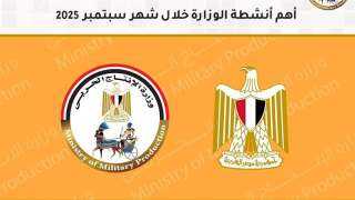 أبرز أنشطة وزارة الإنتاج الحربي والوحدات التابعة خلال شهر سبتمبر 2025