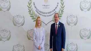 الرئيس السيسي يستقبل رئيسة وزراء الجمهورية الإيطالية