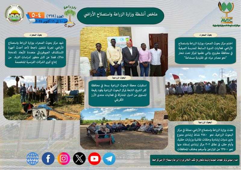 أبرز أنشطة وزارة الزراعة خلال أسبوع