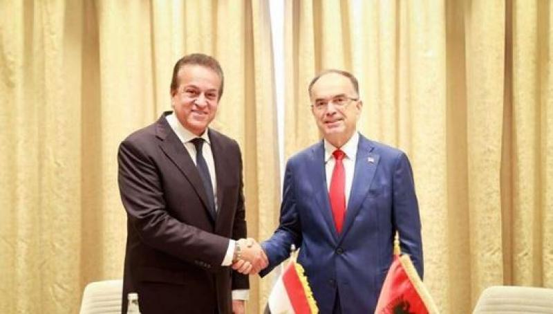وزير الصحة يلتقي رئيس جمهورية ألبانيا لبحث آفاق التعاون الصحي بين البلدين