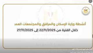 أبرز أنشطة وزارة الإسكان خلال أسبوع