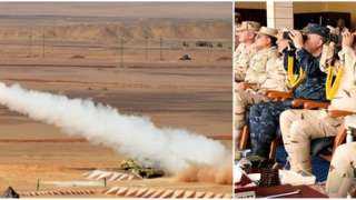 وزير الدفاع يشهد تنفيذ المرحلة الرئيسية للرماية الصاروخية لقوات الدفاع الجوى